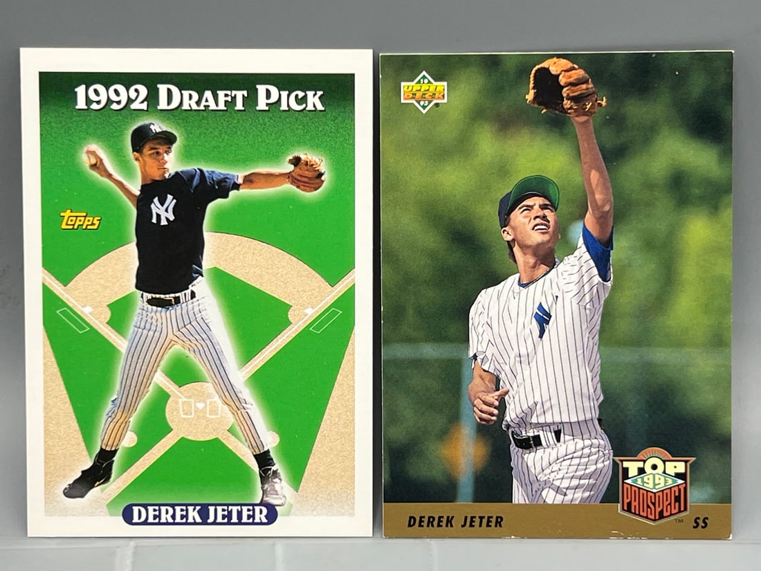 1993 Topps Derek Jeter RC #98 & 1993 Upper Deck Derek Jeter RC #449 (1 of 2)