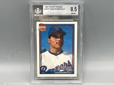 1991 Topps Traded Ivan Rodriguez RC #101T BGS NM-MT+ 8.5