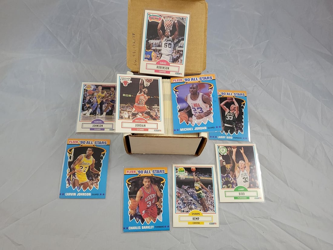 1990-91 Fleer Basketball Set: Includes 11/12 All Star Stickers (Missing #3). Set Appears Complete. Not Verified