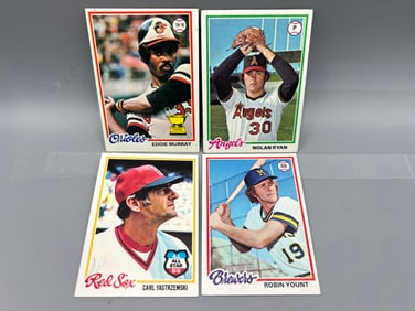 Lot of (4) 1978 Topps Baseball Star Player Cards W/ Eddie Murray RC - Varying Conditions