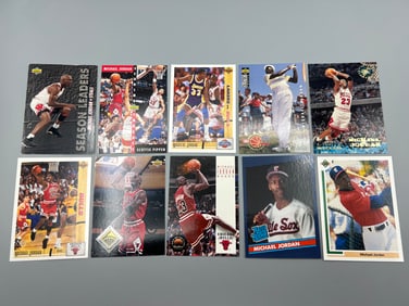 Lot of (10) Michael Jordan Basketball & Baseball Cards - 1991 Upper Deck SP1