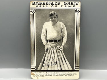 1948 Exhibits Baseball's Great Hall of Fame Babe Ruth - 10 Bats Version
