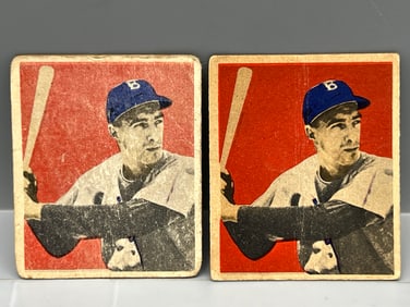 Lot of (2) 1949 Bowman Billy Cox RC #73