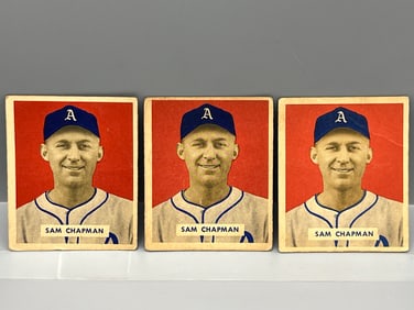 Lot of (3) 1949 Bowman Sam Chapman #112