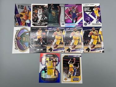 Lot of (12) Assorted LeBron James Basketball Cards W/ Inserts & Parallels - Varying Conditions