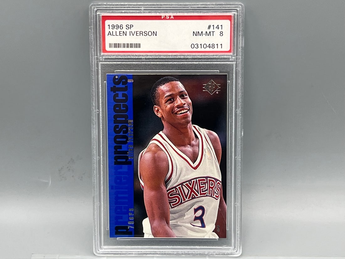 1996 SP Allen Iverson RC #141 PSA NM-MT 8 (1 of 2)