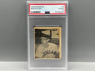 1948 Bowman Bob Feller RC #5 PSA VG-EX 4