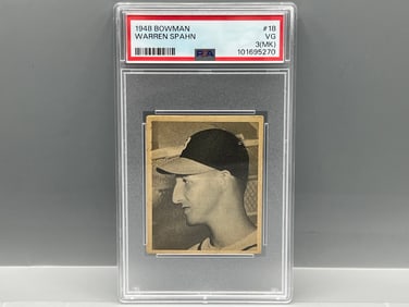 1948 Bowman Warren Spahn RC #18 PSA VG 3 (MK)