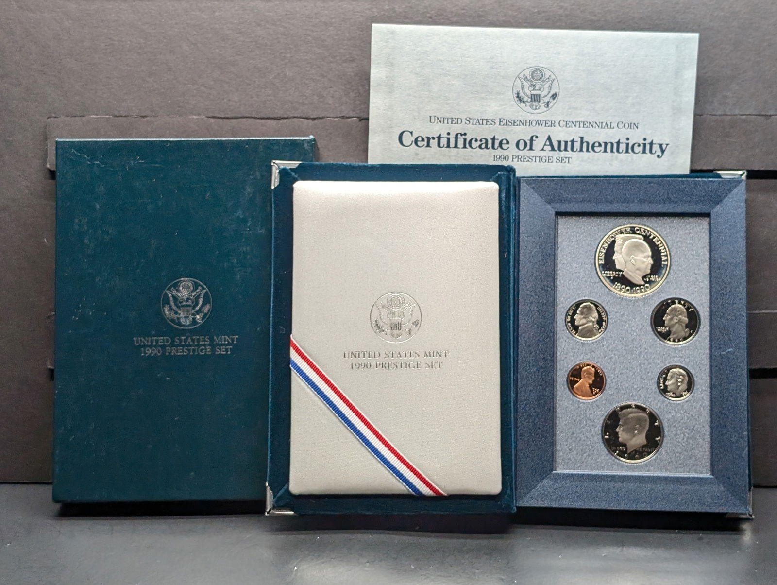 1990-S U.S. Prestige Set in OGP w/ COA - Eisenhower Centennial (1 of 5)