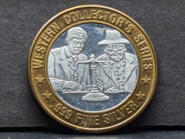 Limited Edition Western Collector's Series .999 FINE SILVER CENTER Sam's Town Casino Gaming Token
