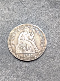 1857 w/ Stars Seated Liberty Dime **XF**