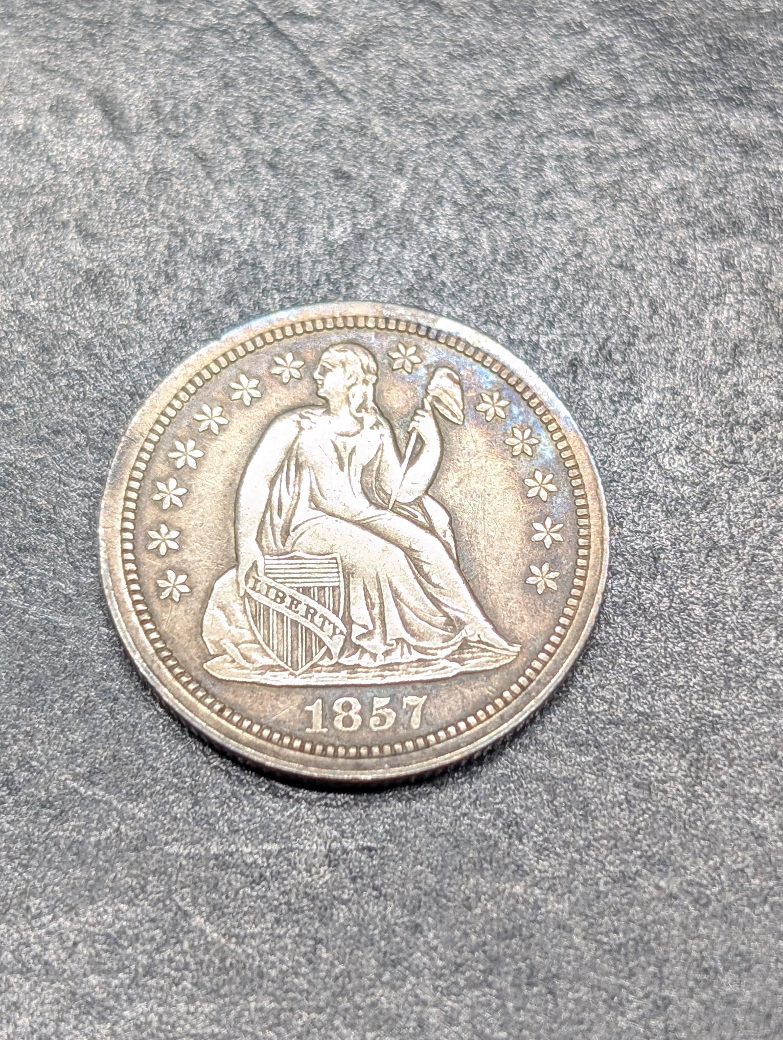 1857 w/ Stars Seated Liberty Dime **XF**: 1857 w/ Stars Seated Liberty Dime **XF**