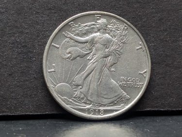 **AU** 1918-D Walking Liberty Half Dollar