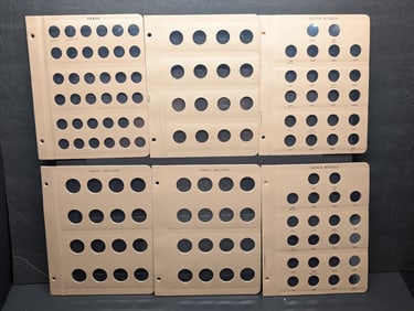 Lot of 6 Various *EMPTY* Dansco Album Pages - Including Small Dollar, Shield Nickel & Cents