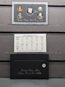 1998-S Silver Proof Set in original government box. GEM