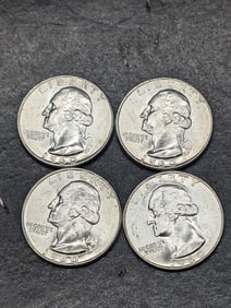 (4) 1960 D Washington Silver Quarter extremely high grade
