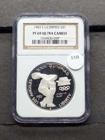 1983 S Olympics Silver Dollar PF69 Ultra Cameo NGC