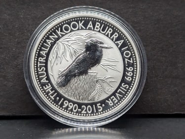 1 Oz. .999 SILVER 2015 Australian $1 Kookaburra Designed Coin