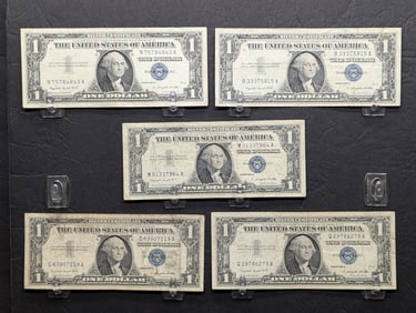 (5) Series 1957 A $1 Silver Certificates