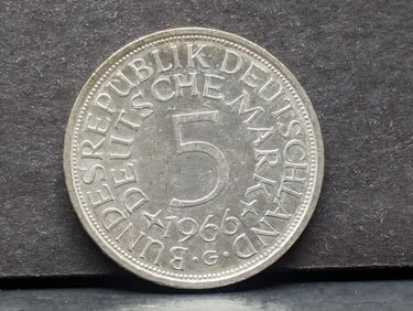 1966-G Germany 5 Silver Marks