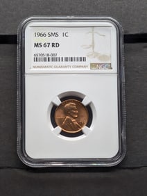 1966 SMS Lincoln Memorial Cent - NGC MS67 RD