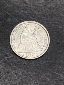1874 Seated Liberty Dime - Great Detail