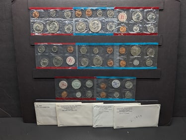 1970, 1971, 1972 & 1973 United States Mint P&D Uncirculated Coin Set in OGP (4 Sets)
