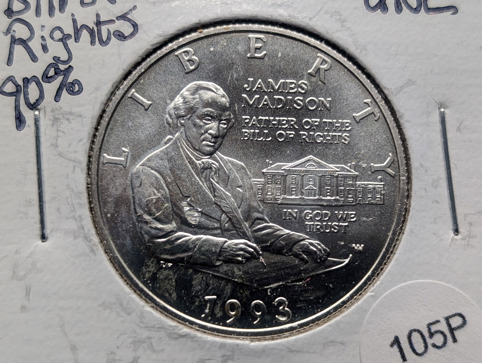 1993 W Bill of Rights 90% Silver Half Dollar: 1993 W Bill of Rights 90% Silver Half Dollar