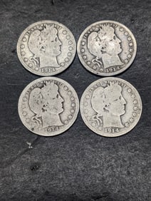 (4) 1914 Barber Quarters