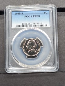 1969-S PROOF Jefferson Nickel - PCGS PR68