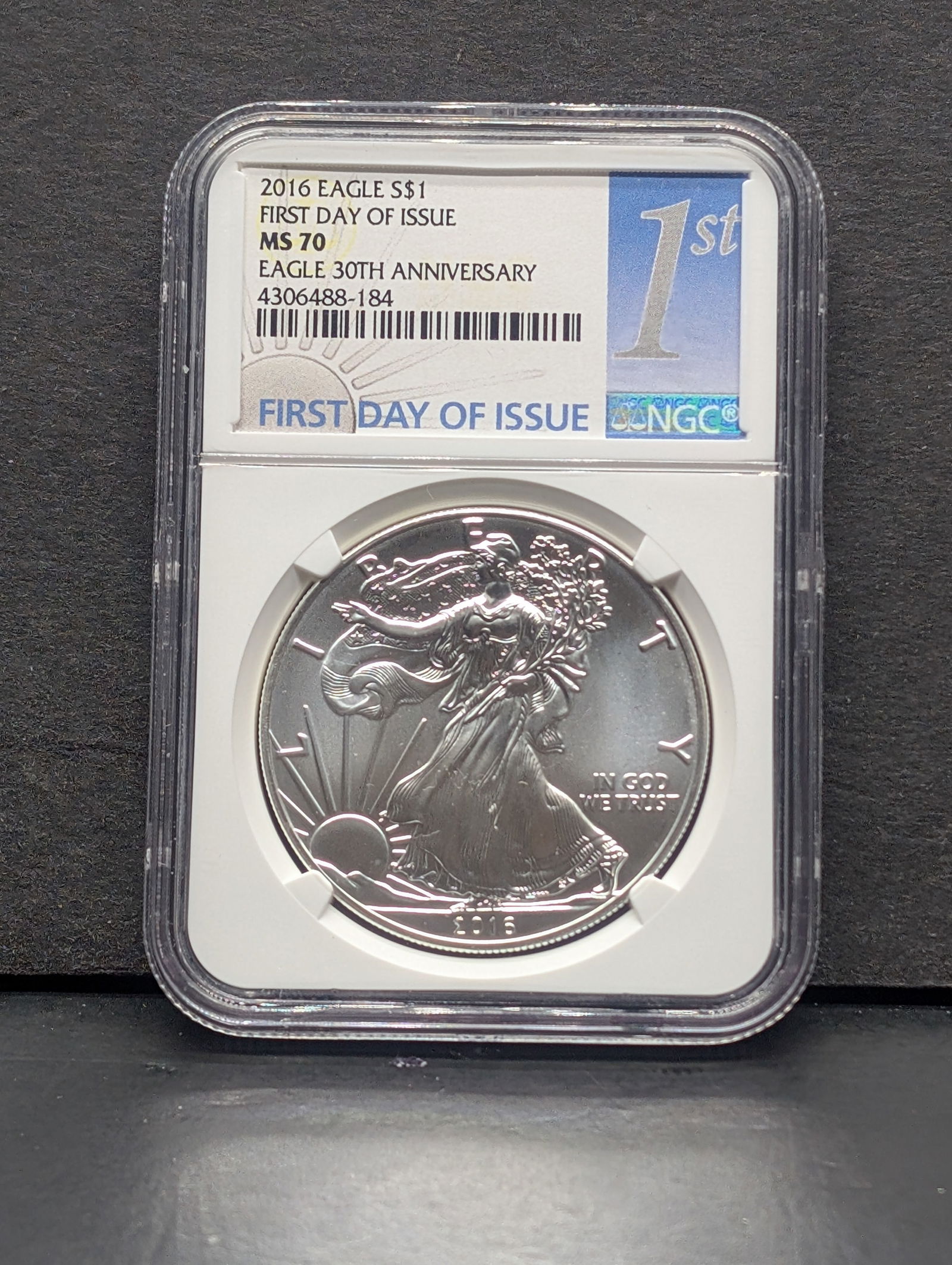 2016 American Silver Eagle 1st Day of Issue NGC MS70 30th Anniversary (1 of 3)