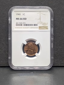 1941 Lincon Cent NGC MS66 RD