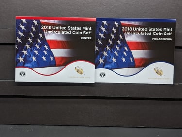 2018 United States Mint P&D Uncirculated Coin Set in OGP