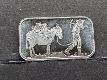 1 Oz. .999 FINE SILVER Prospector Designed Art Bar