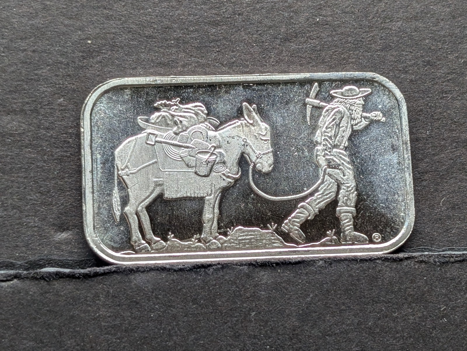 1 Oz. .999 FINE SILVER Prospector Designed Art Bar: 1 Oz. .999 FINE SILVER Prospector Designed Art Bar