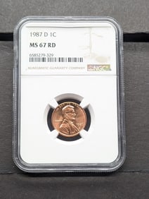 1987-D Lincoln Memorial Cent - NGC MS67 RD