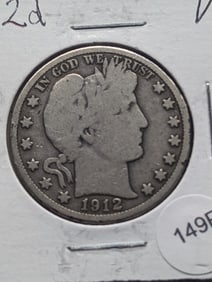 1912 D Barber Half Dollar VG