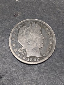 1892 Barber Quarter G+ 1st Yr Issue