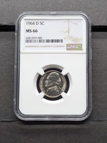 1964-D Jefferson Nickel - NGC MS66