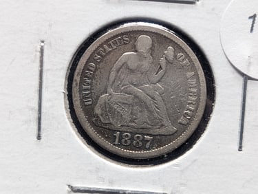 1887 Seated Liberty Dime VF