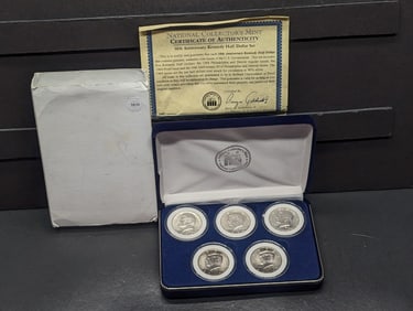 50th Anniversary JFK Half Dollar Set with COA and Velvet Case