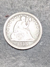 1856 w/ Drapery Seated Liberty Quarter **VF**