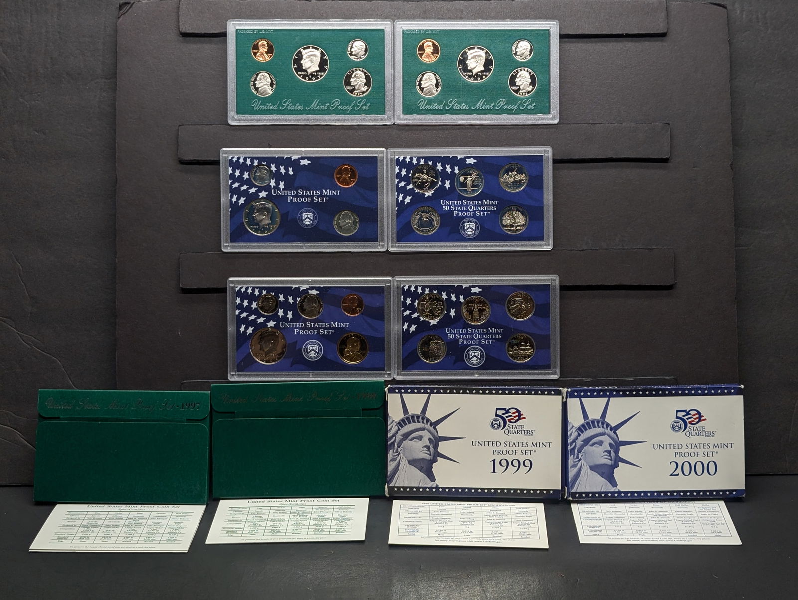 1997-S, 1998-S, 1999 -S & 2000-S United States Mint Proof Set in OGP (4 PCS) (1 of 8)