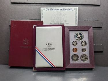 1992-S U.S. Prestige Set in OGP w/ COA - Atlanta Centennial Olympic Baseball & Gymnast