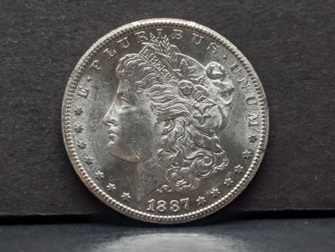 **GEM BU** 1887-S Morgan Silver Dollar