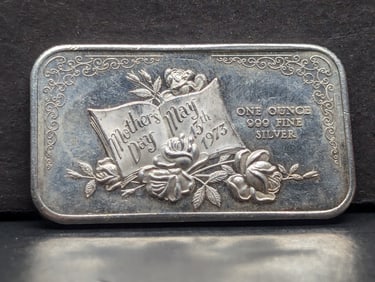 1 Oz. .999 FINE SILVER Mother's Day Designed Art Bar