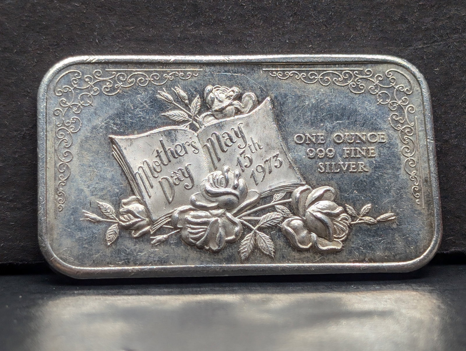 1 Oz. .999 FINE SILVER Mother's Day Designed Art Bar: 1 Oz. .999 FINE SILVER Mother's Day Designed Art Bar