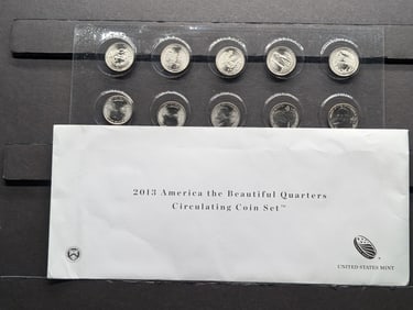 2013 America the Beautiful Quarters Mint Mark Collection (10 Coins)