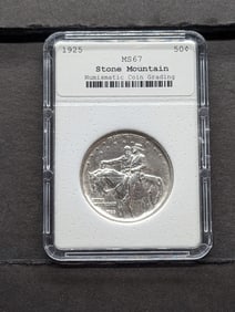 1925 Stone Mountain Silver Half Dollar - NCG Cert. MS67