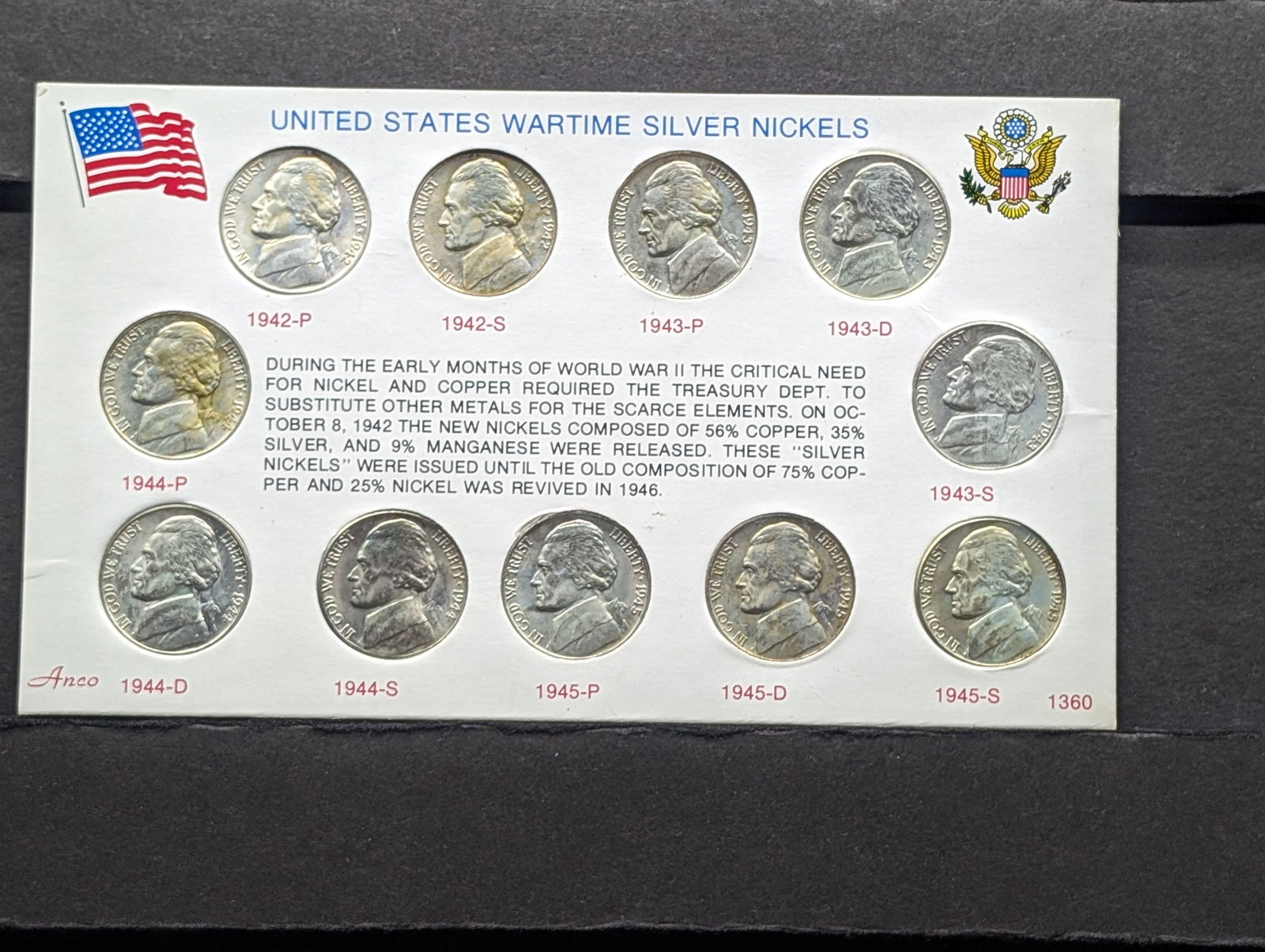U.S. Wartime Silver Nickel Collection (1 of 5)